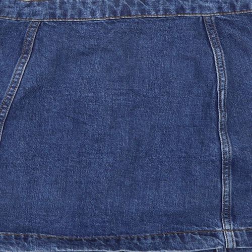 Topshop Womens Blue  Denim A-Line Skirt