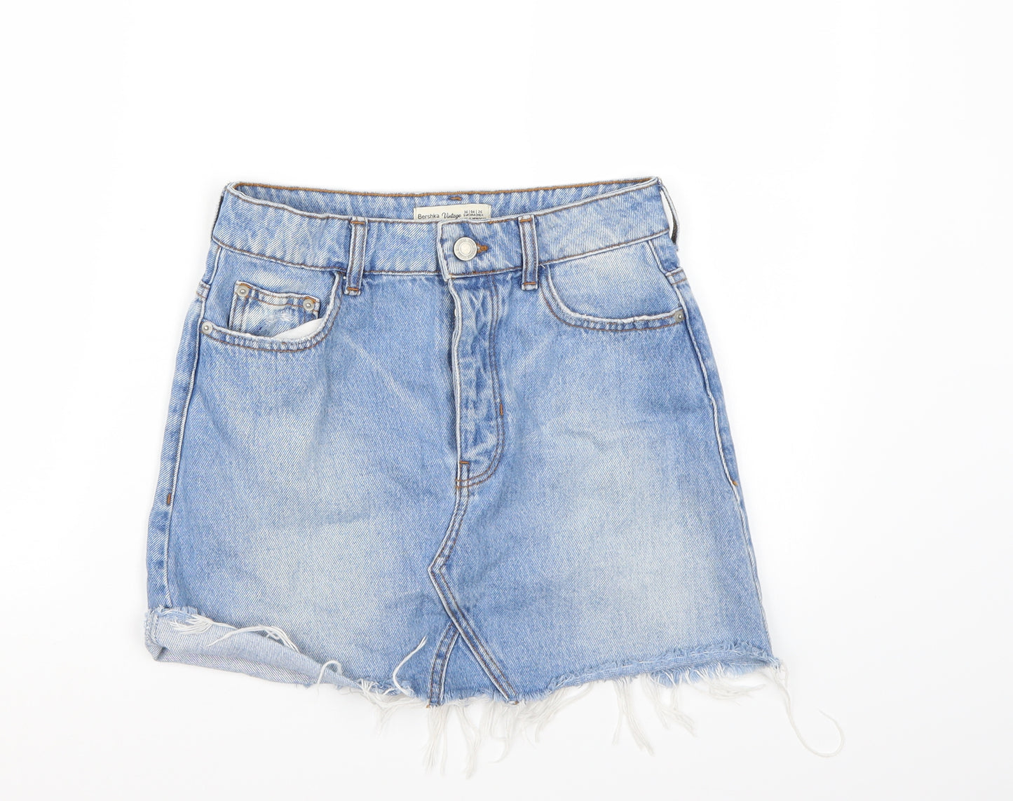 Bershka Womens Blue  Denim A-Line Skirt Size 8