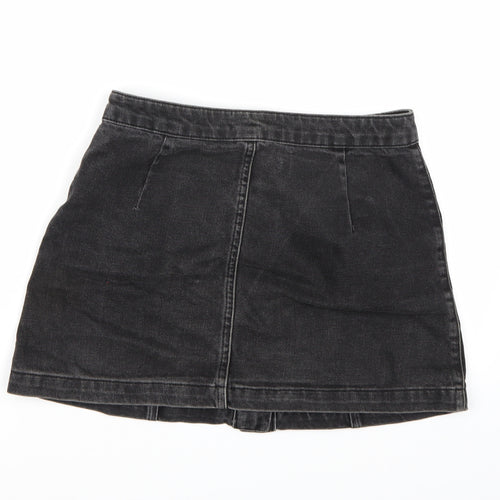 Topshop Womens Black  Denim A-Line Skirt Size 8