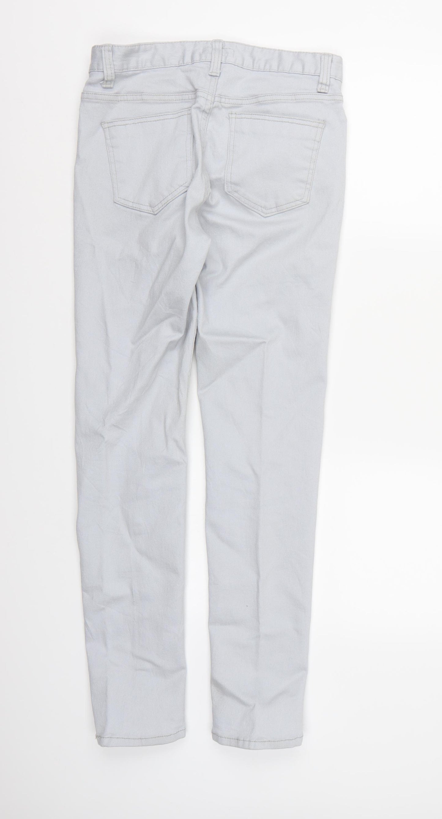 Almost Famous Womens Grey  Denim Straight Jeans Size 10 L30 in