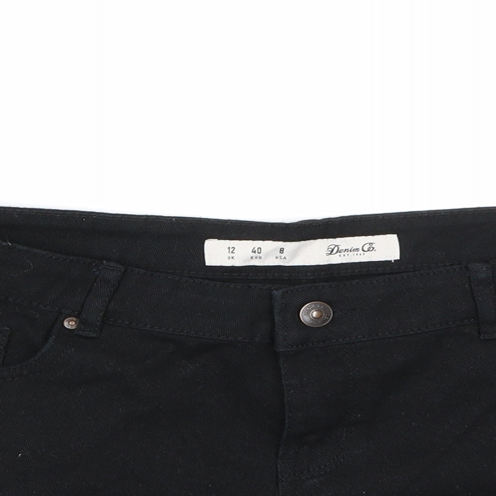 Denim co. Womens Black  Denim Cut-Off Shorts Size 12