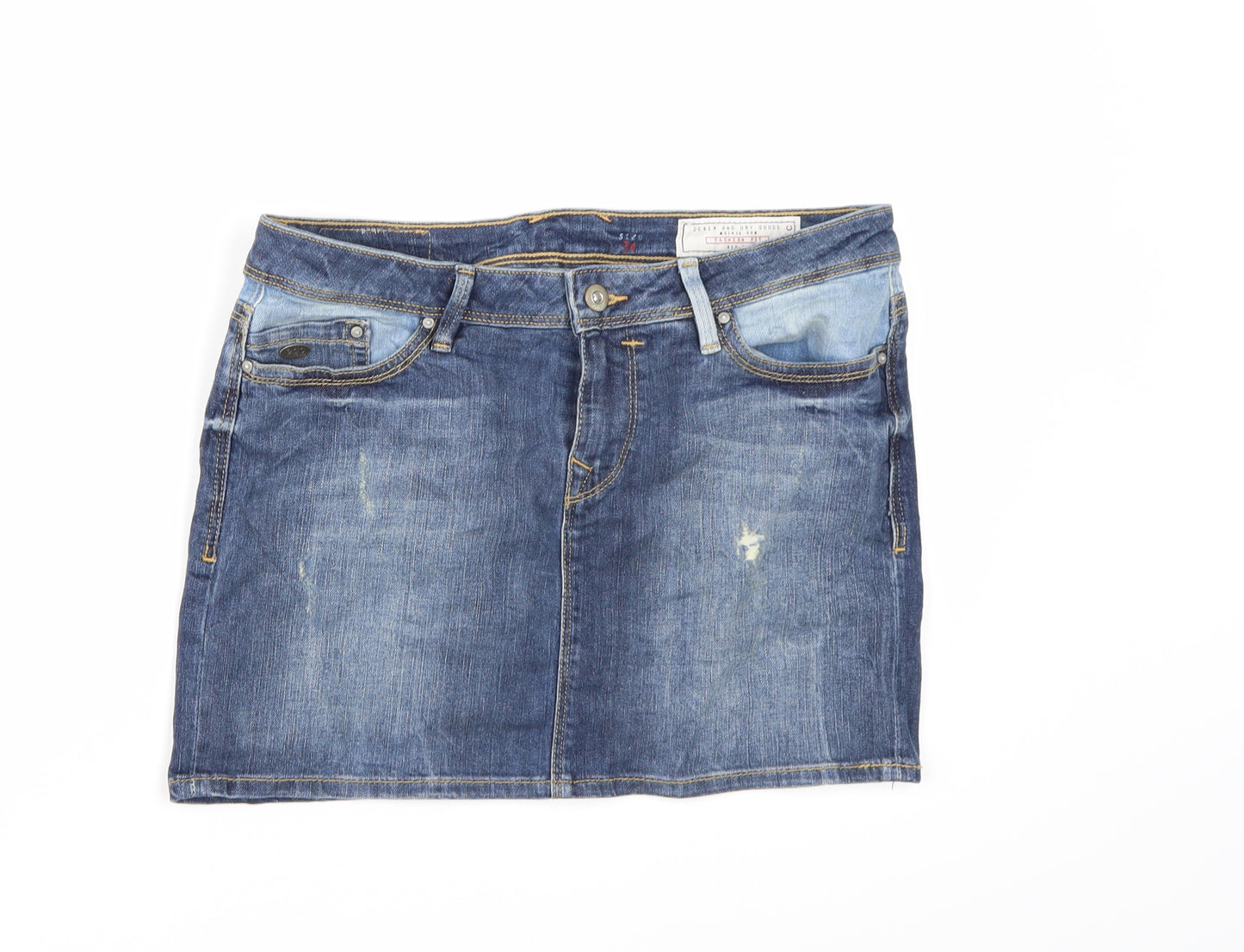 EDC Womens Blue  Denim A-Line Skirt