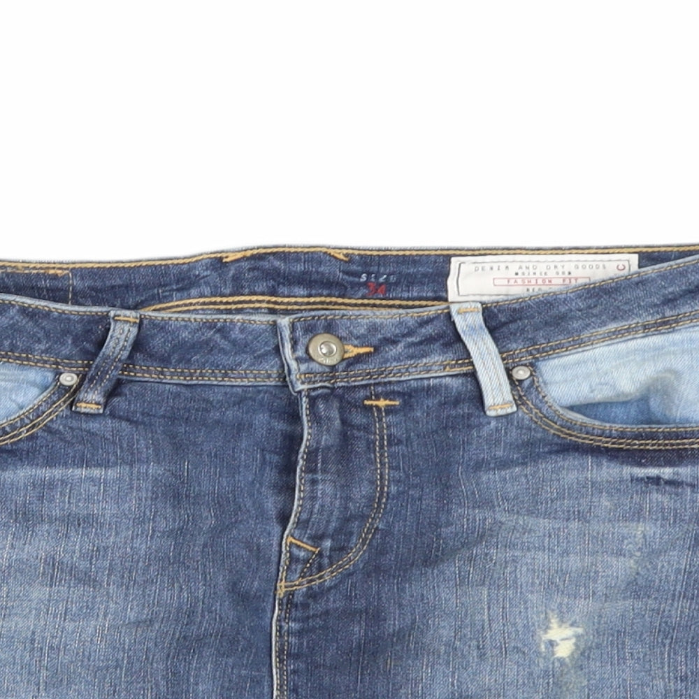 EDC Womens Blue  Denim A-Line Skirt