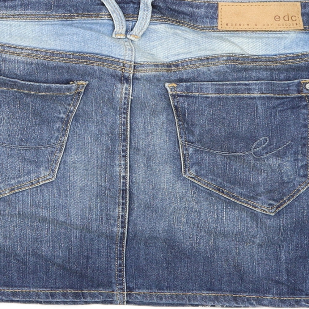 EDC Womens Blue  Denim A-Line Skirt