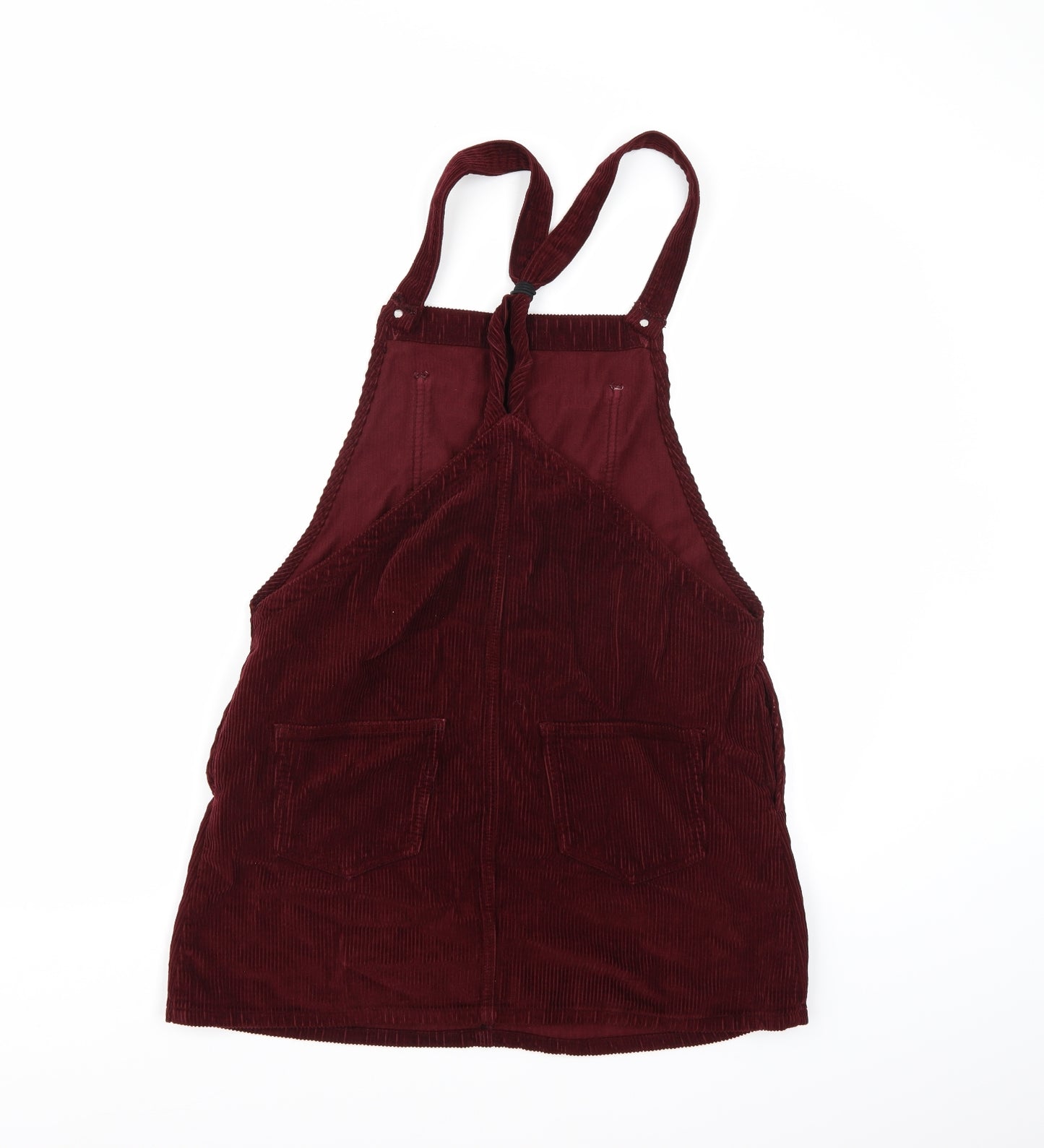 Topshop Womens Red  Corduroy Pinafore/Dungaree Dress  Size 12