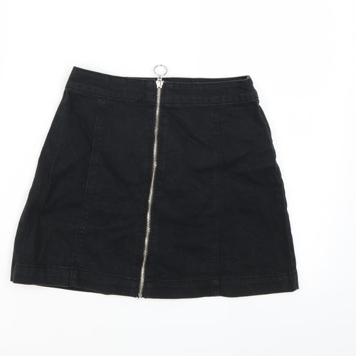 Divided by H&M Womens Black  Denim A-Line Skirt Size 8