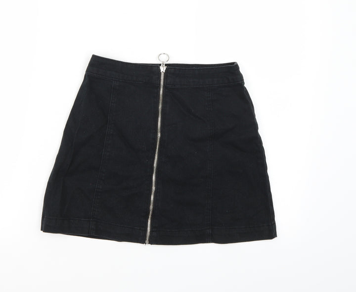 Divided by H&M Womens Black Denim A-Line Skirt Size 8