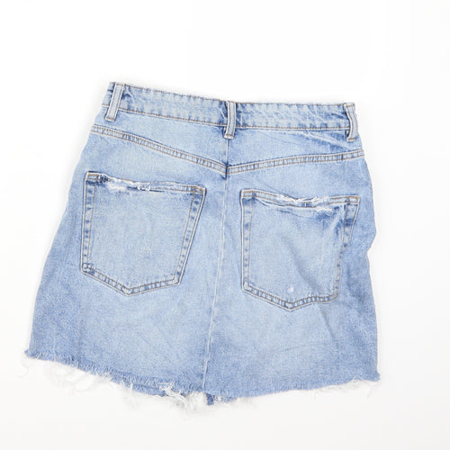 Preworn Womens Blue  Denim A-Line Skirt