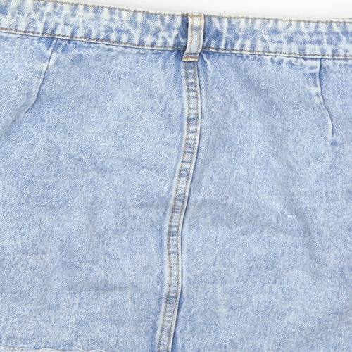 Pull&Bear Womens Blue  Denim A-Line Skirt Size L