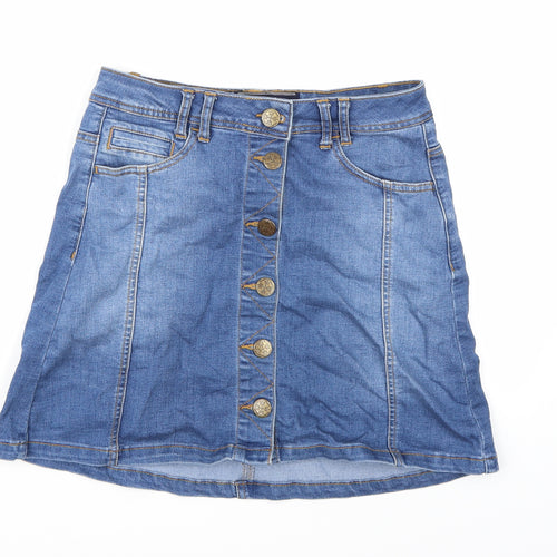 YES YES Womens Blue  Denim A-Line Skirt Size 8