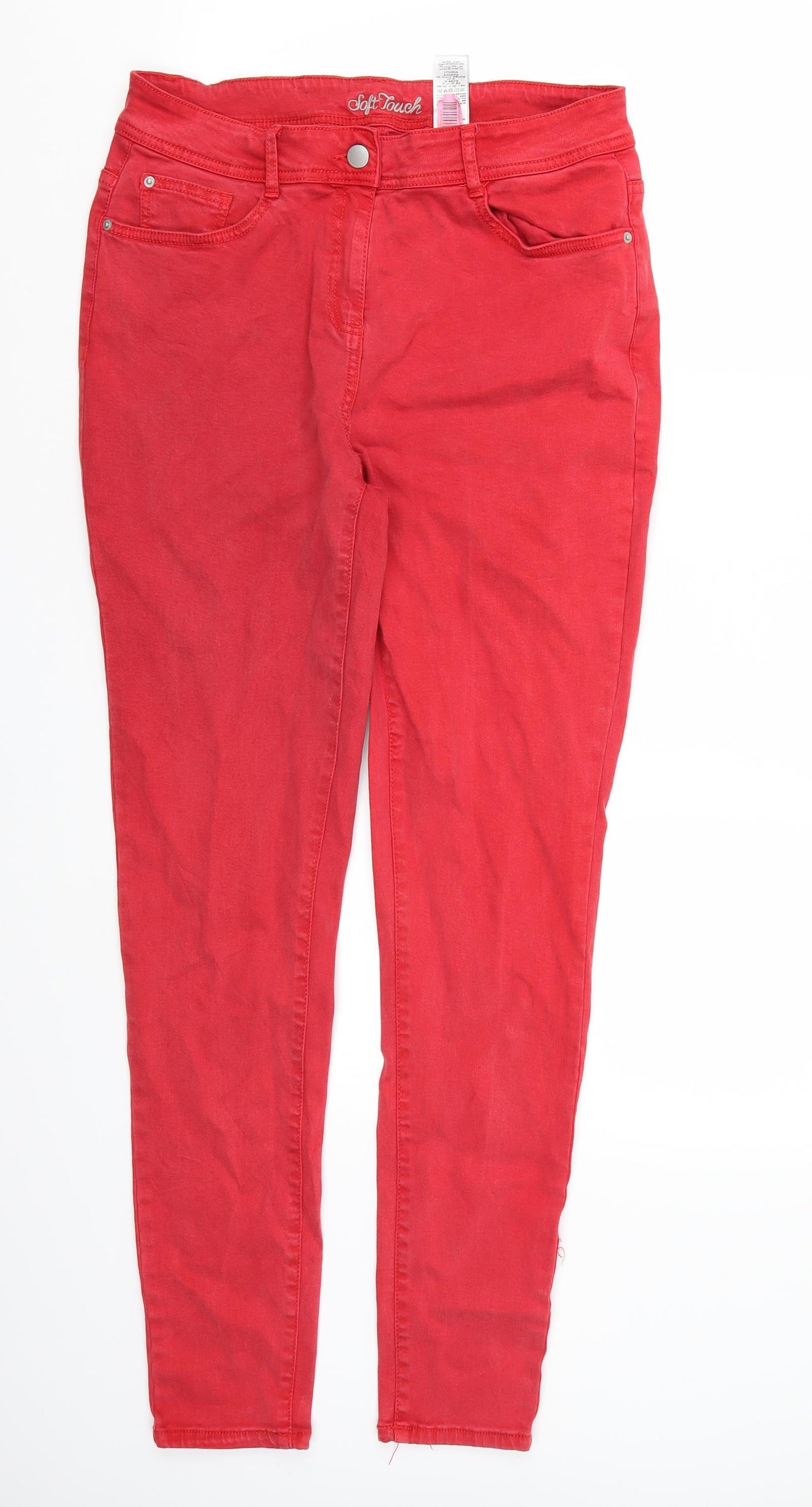 NEXT Womens Red  Denim Skinny Jeans Size 14 L30 in
