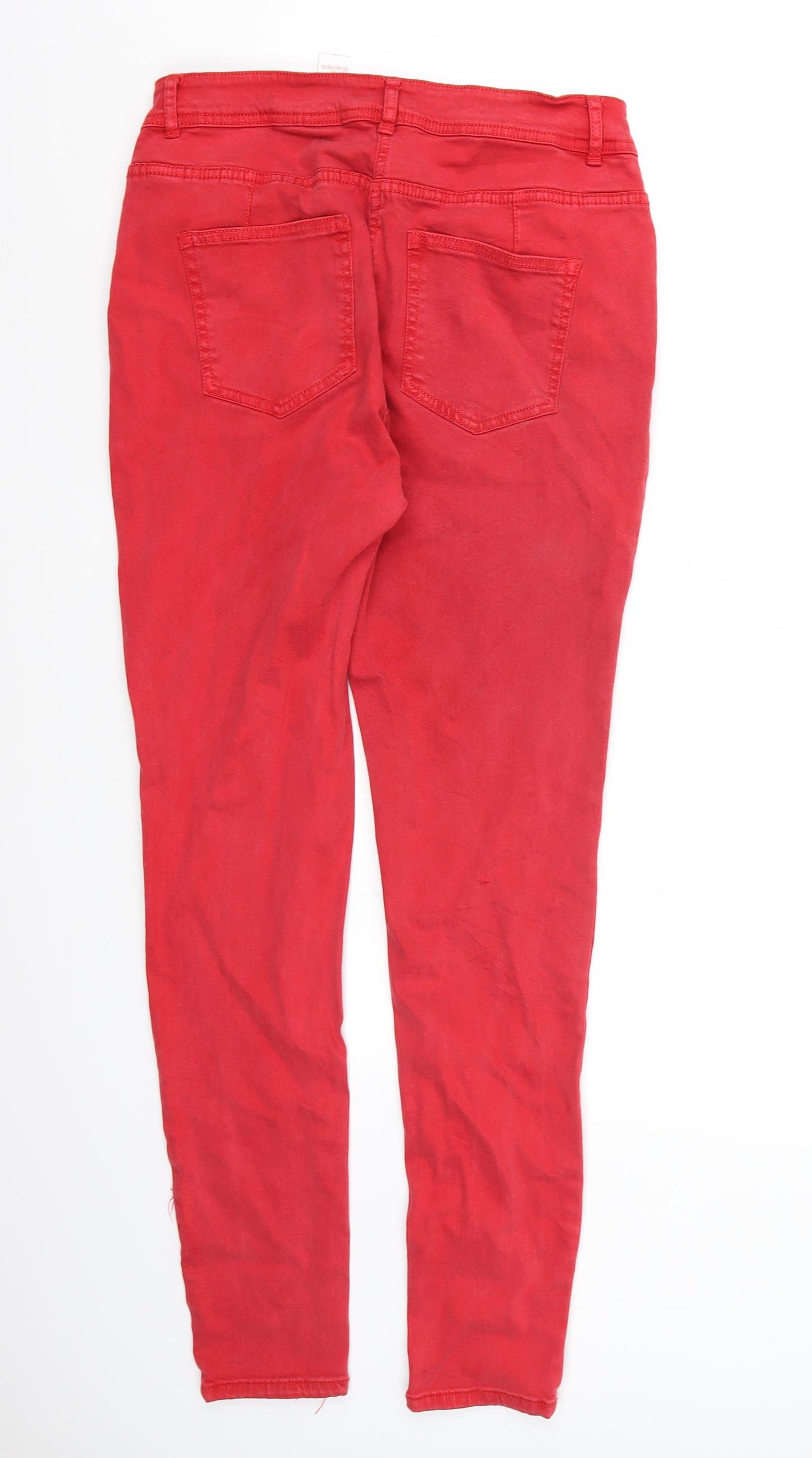 NEXT Womens Red  Denim Skinny Jeans Size 14 L30 in