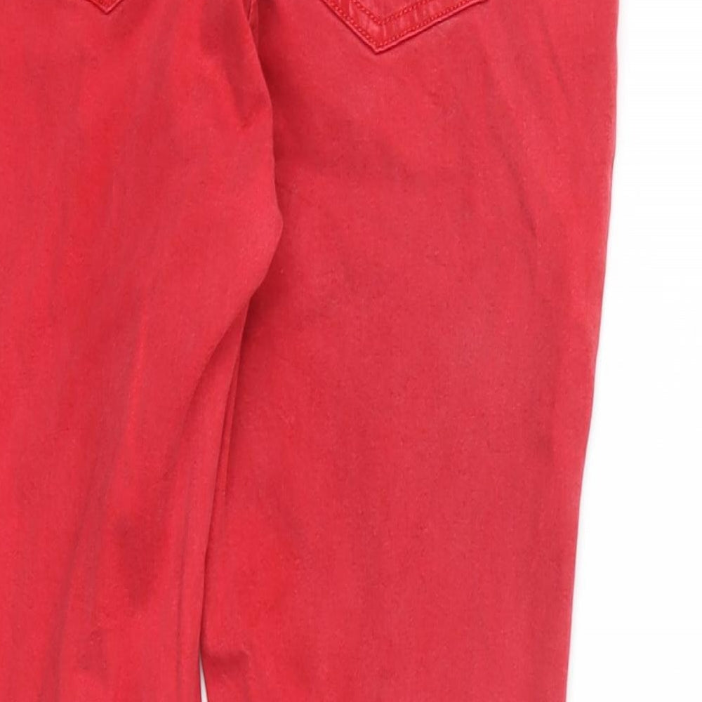 NEXT Womens Red  Denim Skinny Jeans Size 14 L30 in