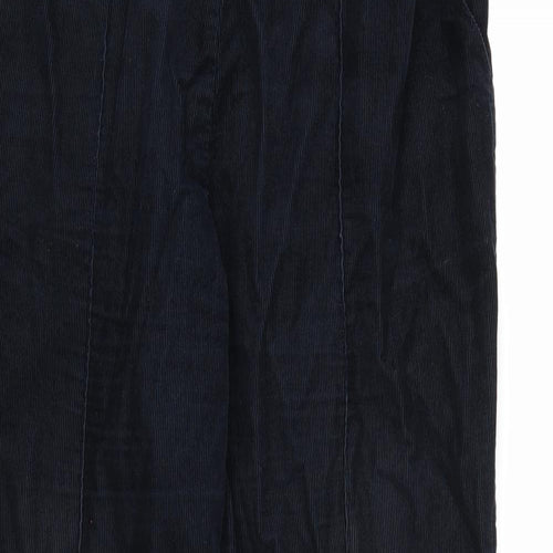 Marks and Spencer Womens Blue  Corduroy Trousers  Size 14 L27 in - Navy