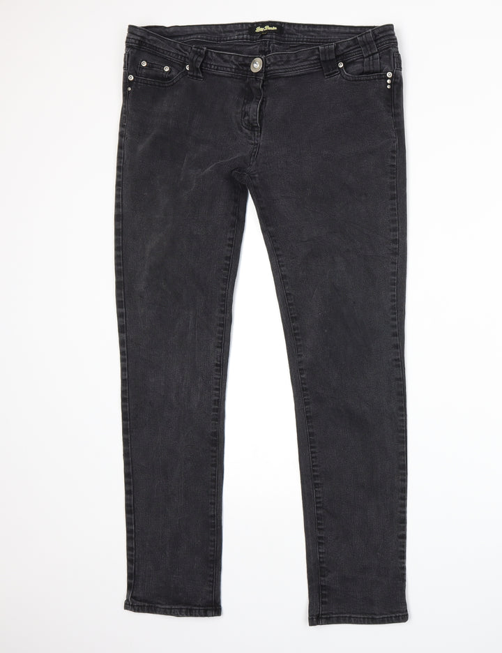 Love Denim Womens Grey   Skinny Jeans Size 16 L29 in