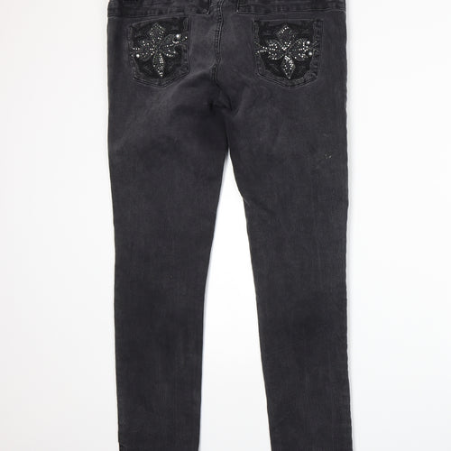 Love Denim Womens Grey   Skinny Jeans Size 16 L29 in