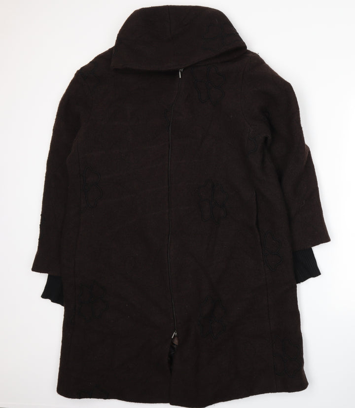 EVELIN BRANDT Womens Brown Overcoat Coat Size 10