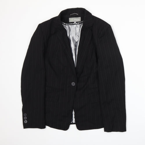 Marks and Spencer Womens Black Pinstripe  Jacket Suit Jacket Size 12
