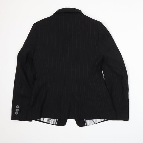 Marks and Spencer Womens Black Pinstripe  Jacket Suit Jacket Size 12