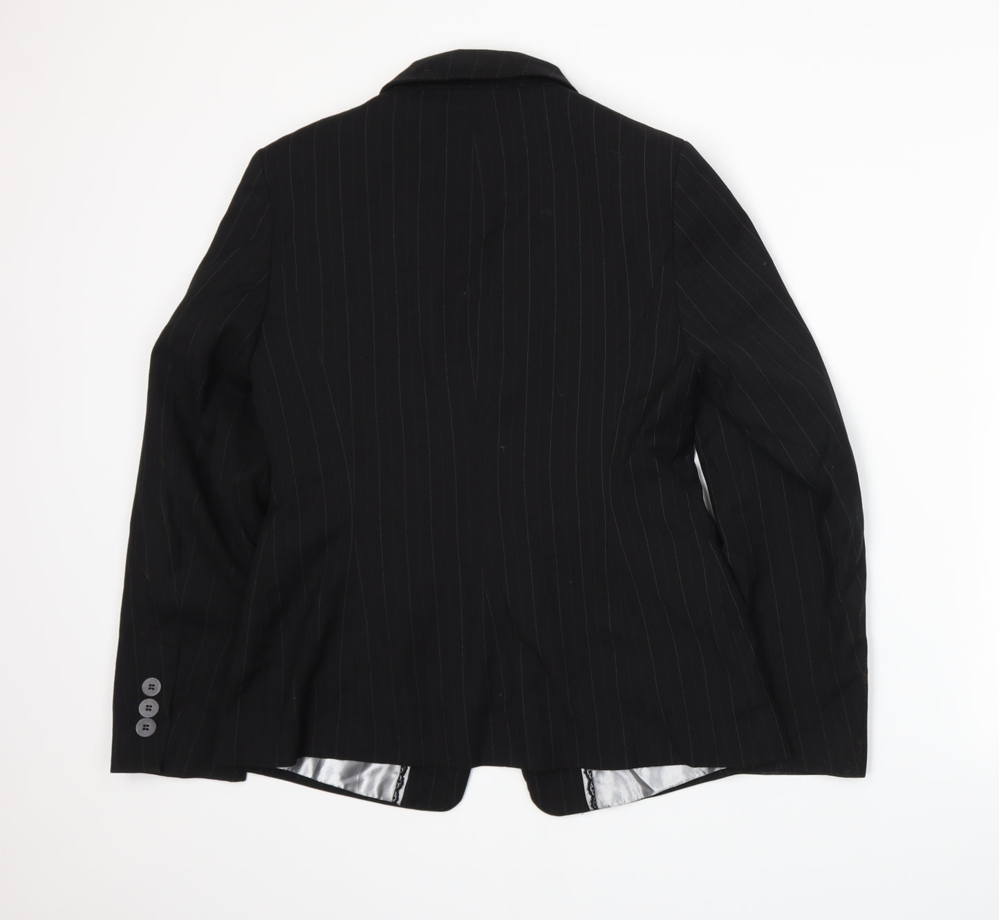 Marks and Spencer Womens Black Pinstripe  Jacket Suit Jacket Size 12