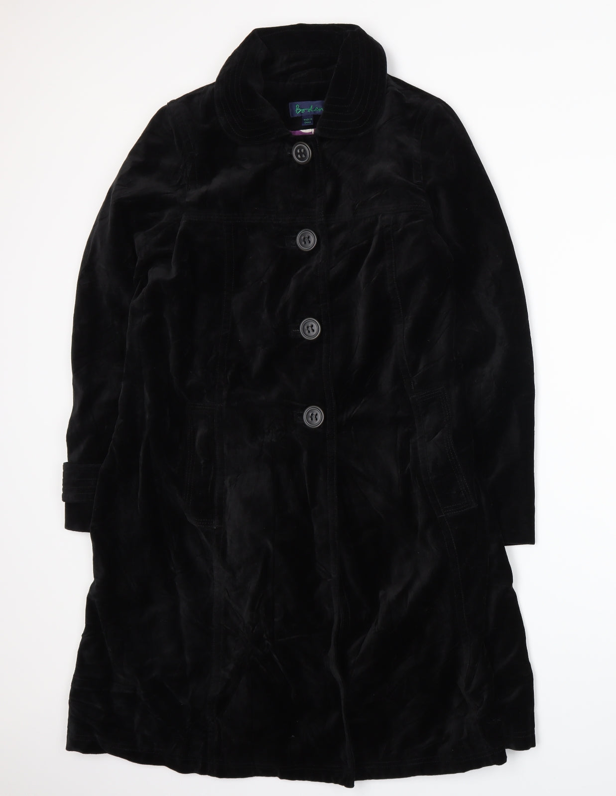 Boden Womens Black   Overcoat Coat Size 10
