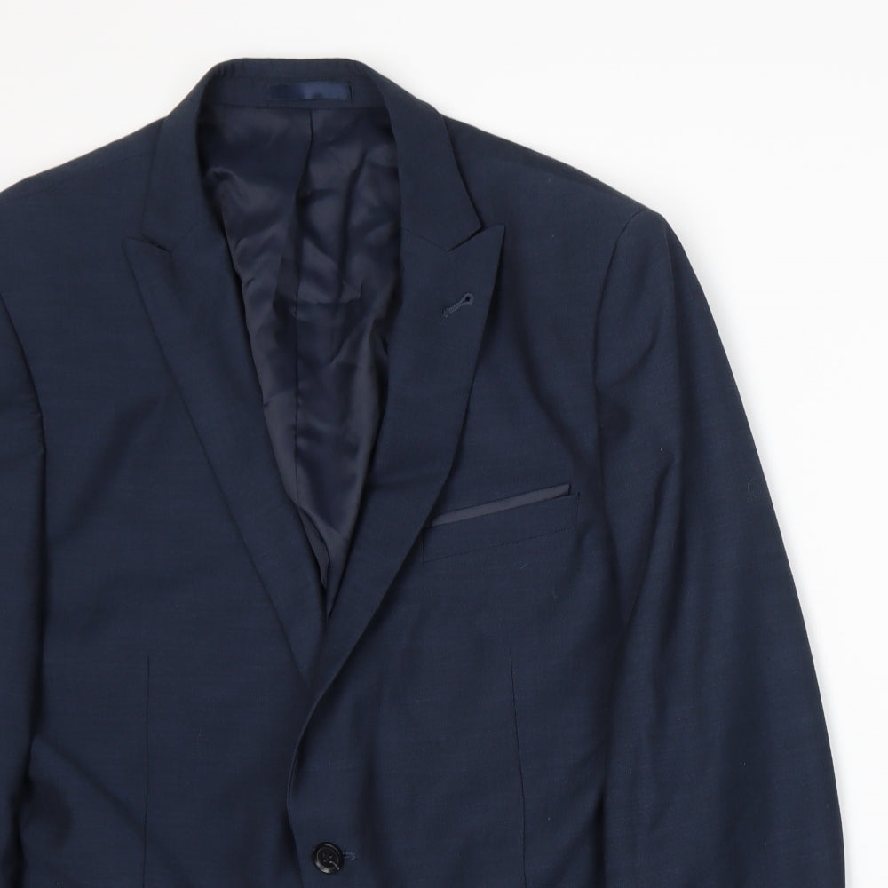 Cedar Wood State Mens Blue   Jacket Suit Jacket Size XL