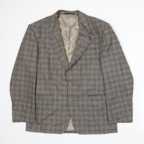 Varteks Mens Beige Plaid  Jacket Suit Jacket Size L