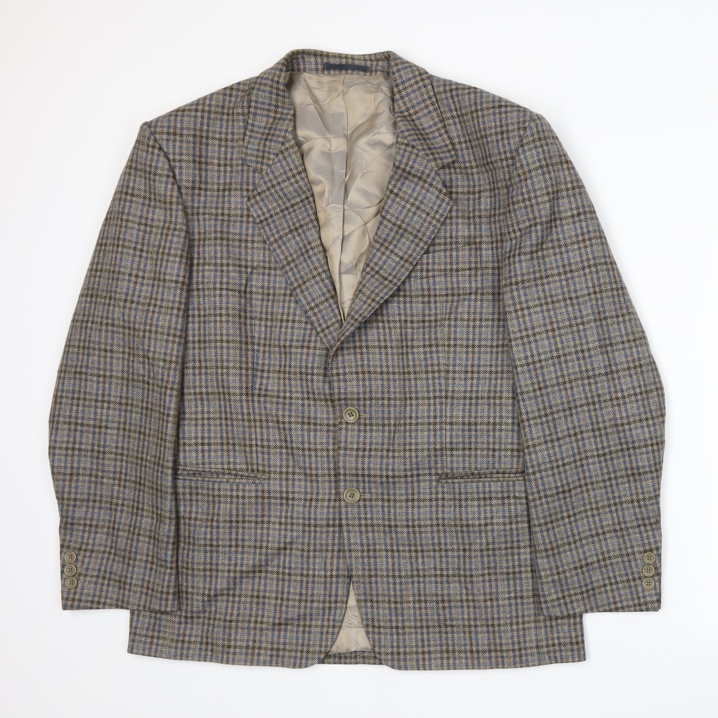 Varteks Mens Beige Plaid  Jacket Suit Jacket Size L
