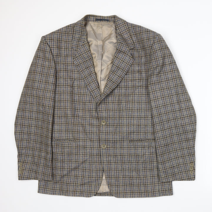 Varteks Mens Beige Plaid  Jacket Suit Jacket Size L