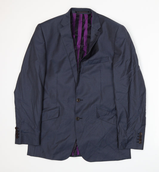 Front view of Alexandre men’s blue jacket suit jacket, size L