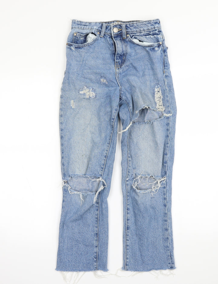 denim&co Womens Blue Straight Jeans Size 4 L26 in