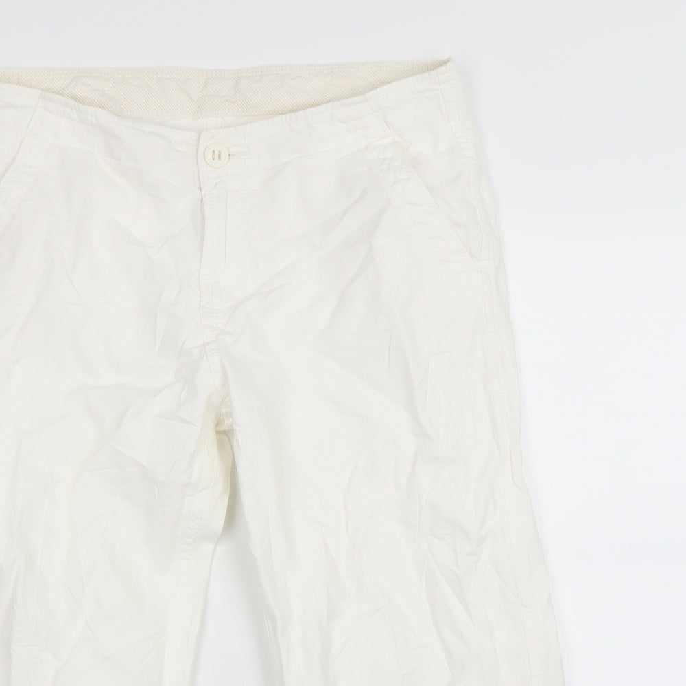 M&S Womens Ivory   Cropped Trousers Size 12 L20 in