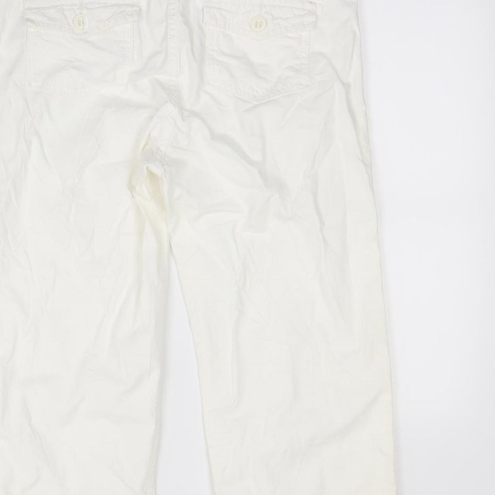 M&S Womens Ivory   Cropped Trousers Size 12 L20 in
