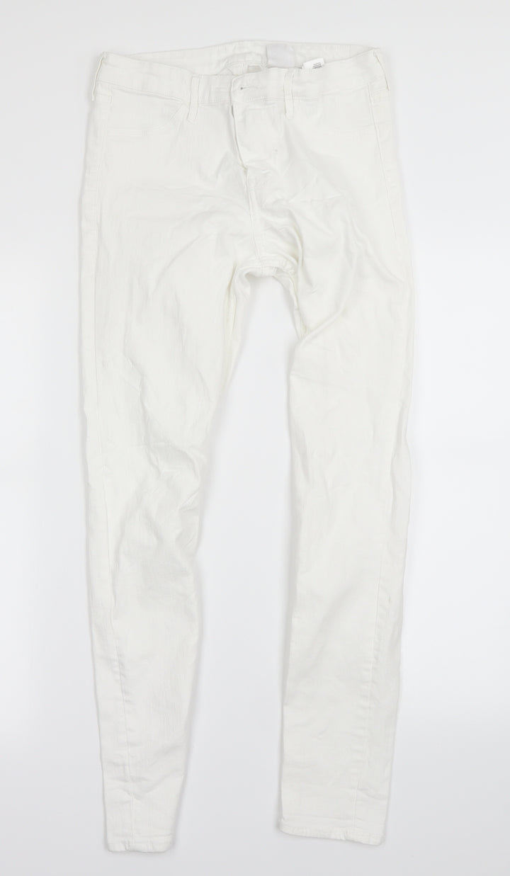 H&M Womens White   Skinny Jeans Size 6 L28 in
