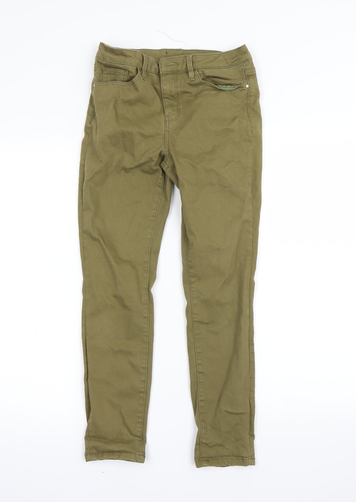 Warehouse Womens Green   Skinny Jeans Size 10 L24 in