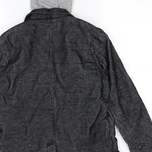 Lime Boys Black Striped  Gilet Jacket Size 11 Years