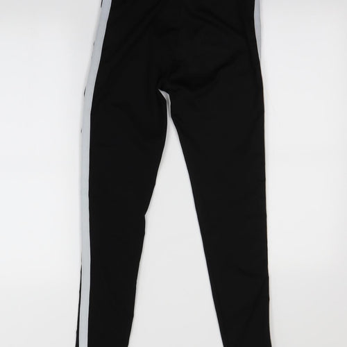 Preworn Girls Black Striped  Jegging Trousers Size XL