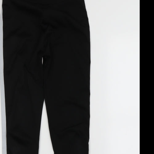 Preworn Girls Black Striped  Jegging Trousers Size XL