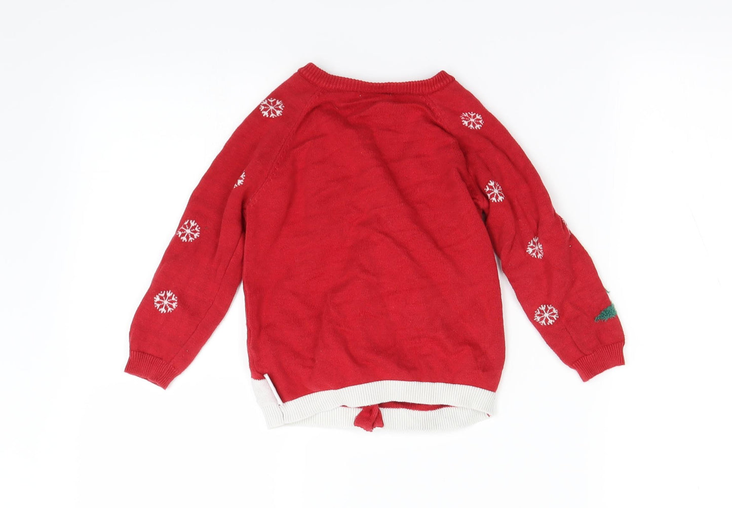 TU Girls Red   Cardigan Jumper Size 2-3 Years  - Christmas jumper/ peppa pig