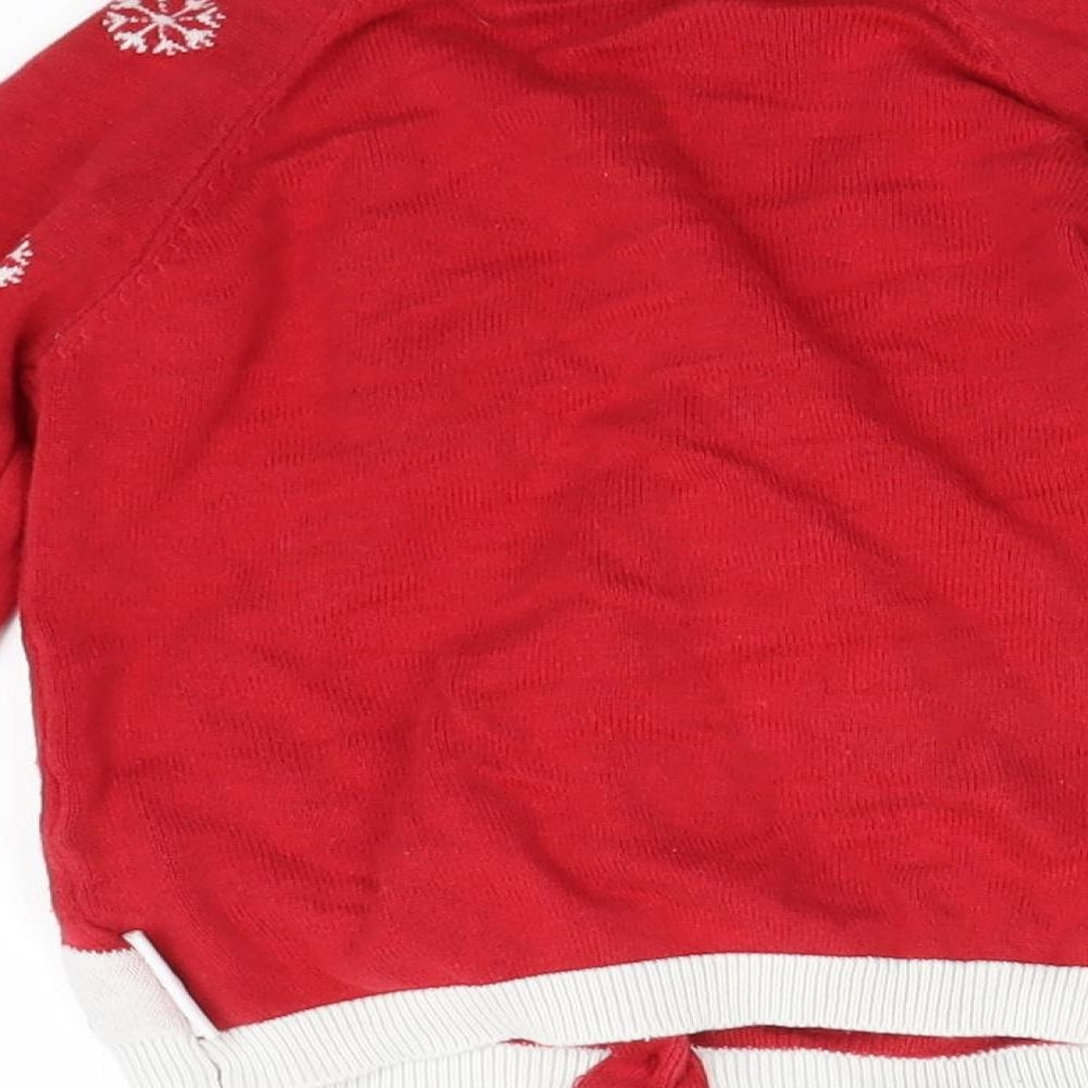 TU Girls Red   Cardigan Jumper Size 2-3 Years  - Christmas jumper/ peppa pig