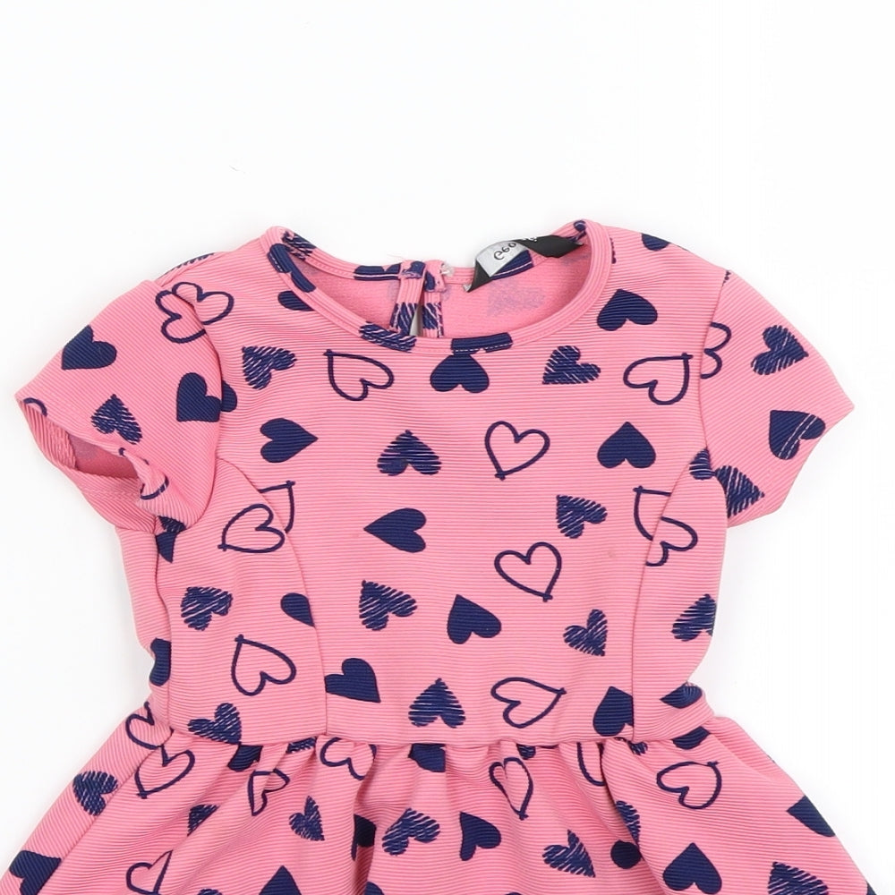 George Girls Pink Spotted  Fit & Flare  Size 2-3 Years