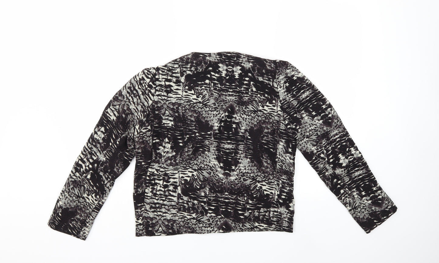 Topshop Womens Black Animal Print  Jacket  Size 8