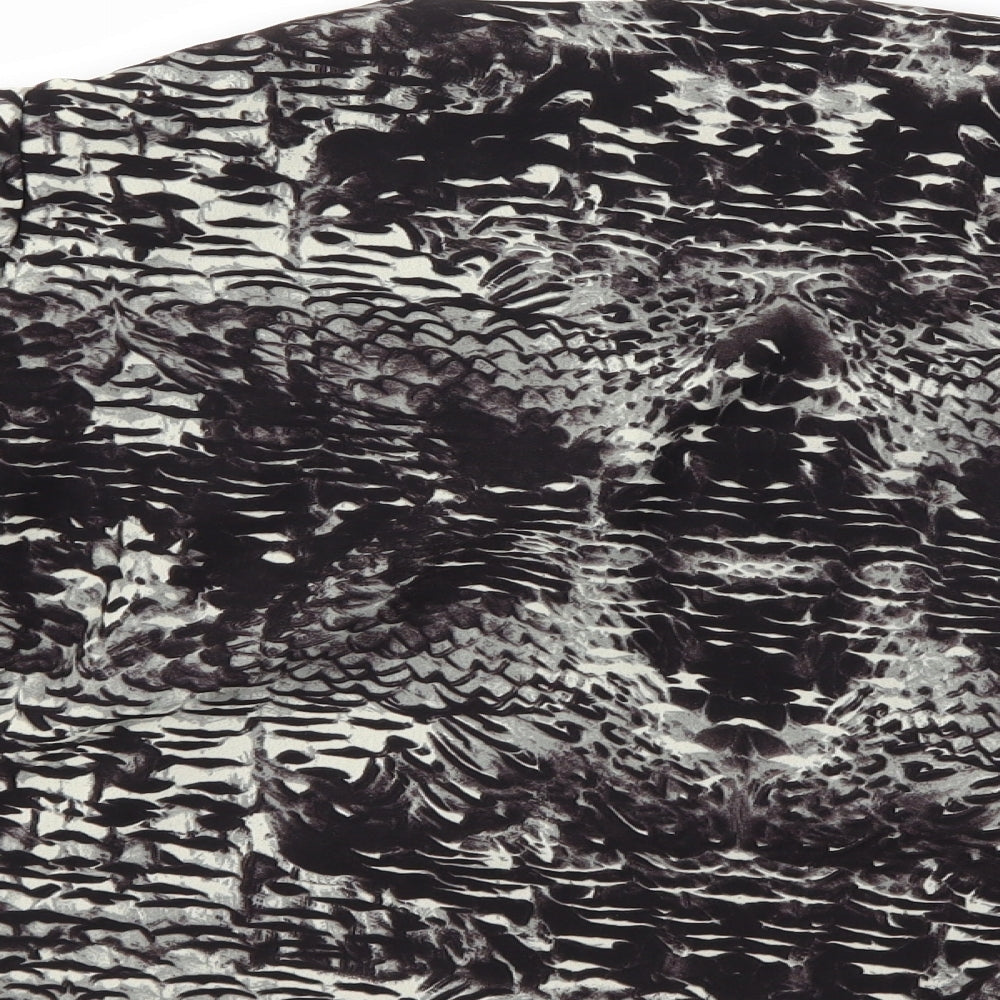 Topshop Womens Black Animal Print  Jacket  Size 8
