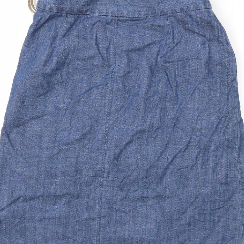 Per Una Womens Blue  Denim Wrap Skirt Size 12