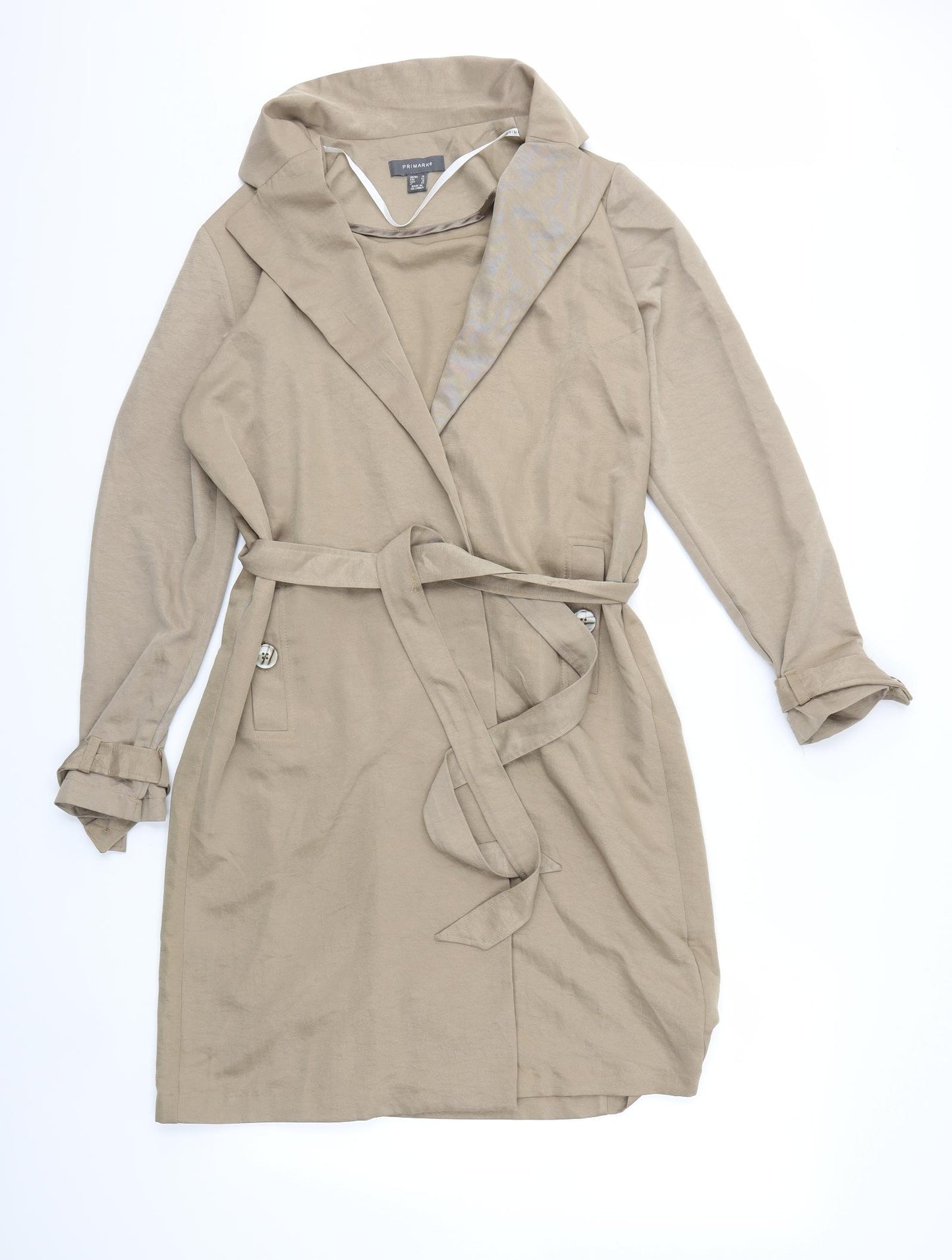 Primark Womens Beige   Overcoat Coat Size 14
