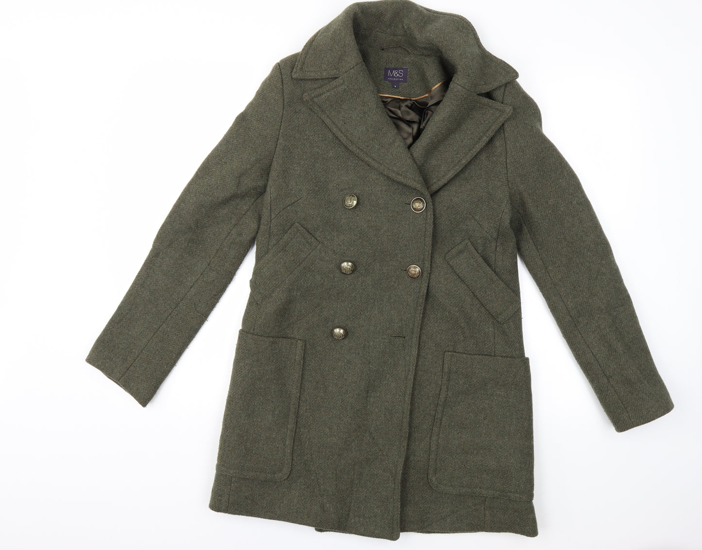 Marks and Spencer Womens Green   Military Jacket Coat Size 8