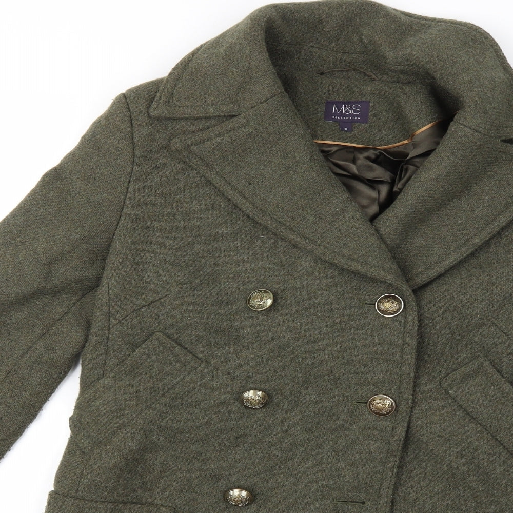 Marks and Spencer Womens Green   Military Jacket Coat Size 8