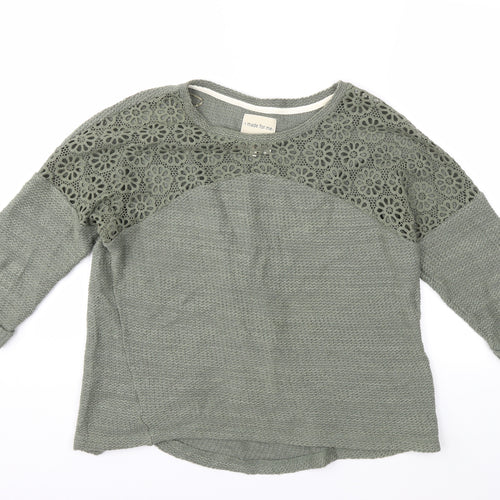 Made for me  Womens Green  Knit Pullover Jumper Size 16
