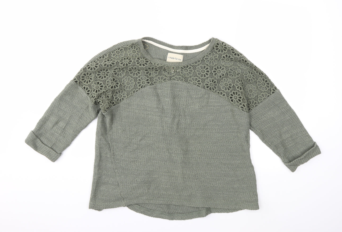 Made for me  Womens Green  Knit Pullover Jumper Size 16