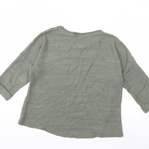 Made for me  Womens Green  Knit Pullover Jumper Size 16